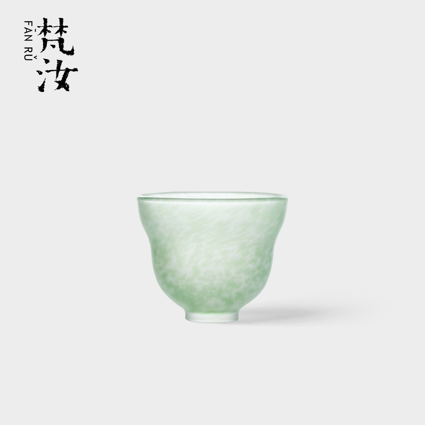 梵汝月笼砂浅绿玻璃葫芦杯小清新高级琉璃品茗杯中古主人杯喝茶杯