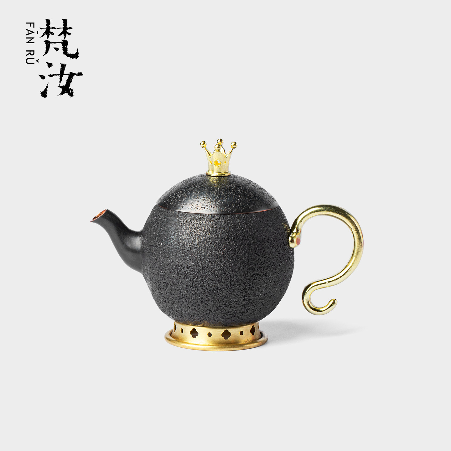 梵汝紫铜皇冠茶壶日式全手工锤纹手执壶非遗锻打单壶复古功夫茶具