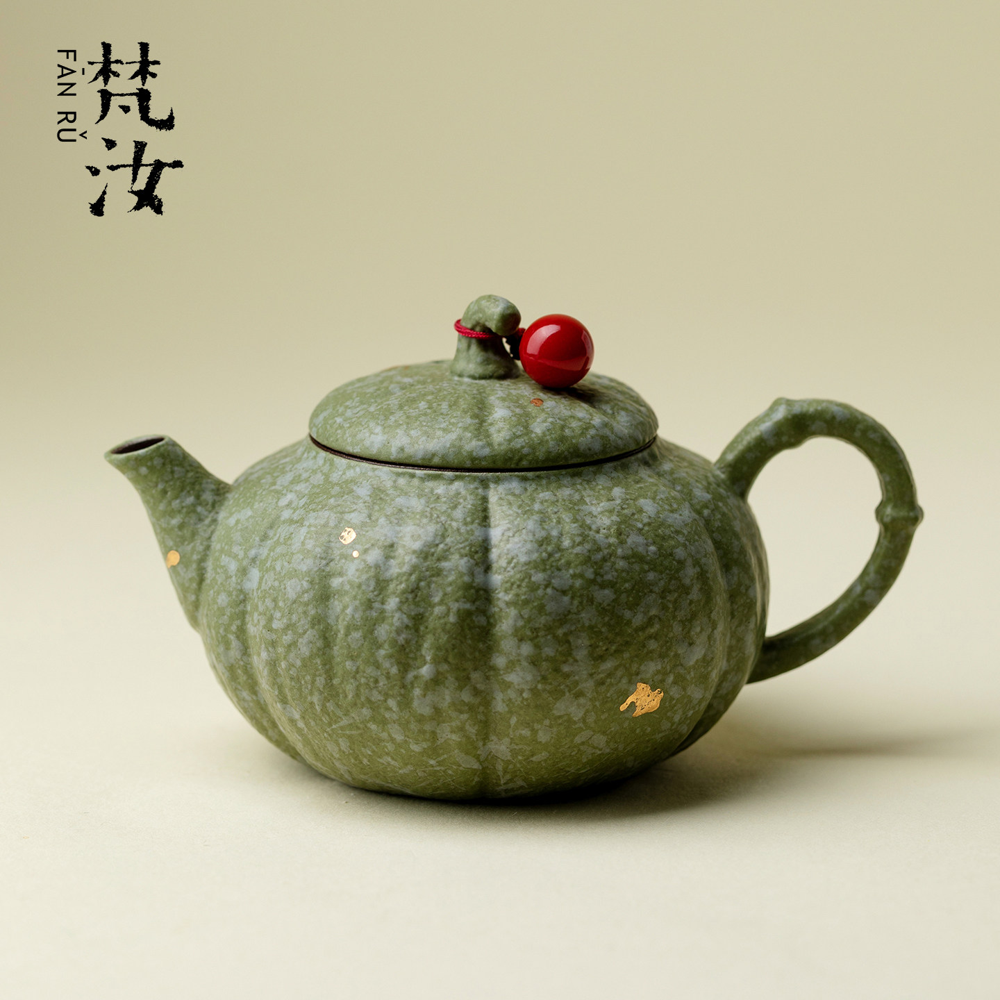 梵汝中国传统色绿色南瓜壶高级洒金手作泡茶壶家用功夫茶具小茶壶,餐饮具,茶壶,淘宝优惠券,粉丝福利购,淘宝优惠卷