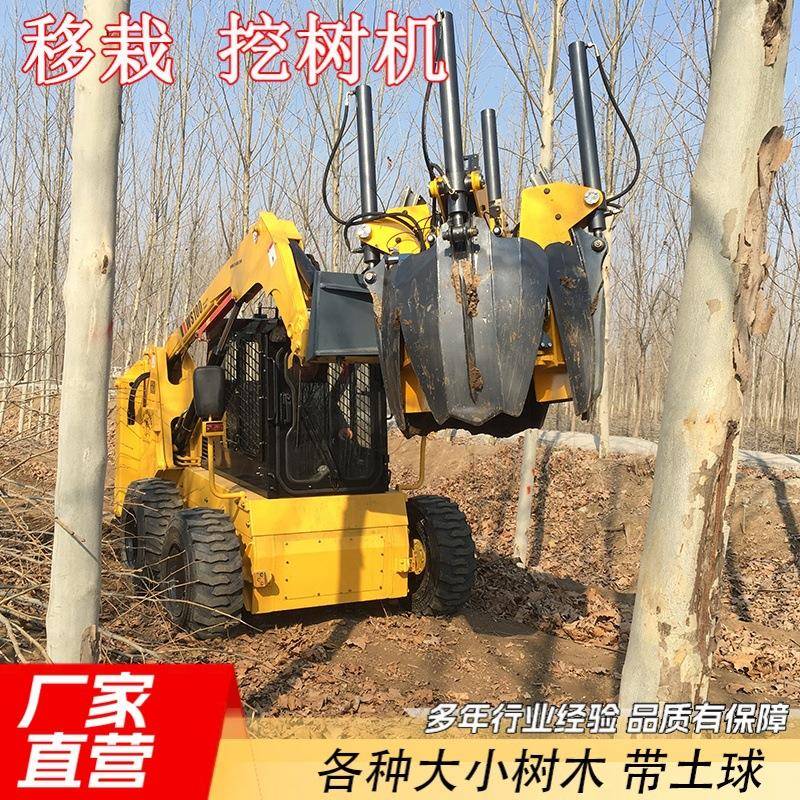 滑移铲车改装移树机苗木绿化护根带土球移栽植液压挖树机