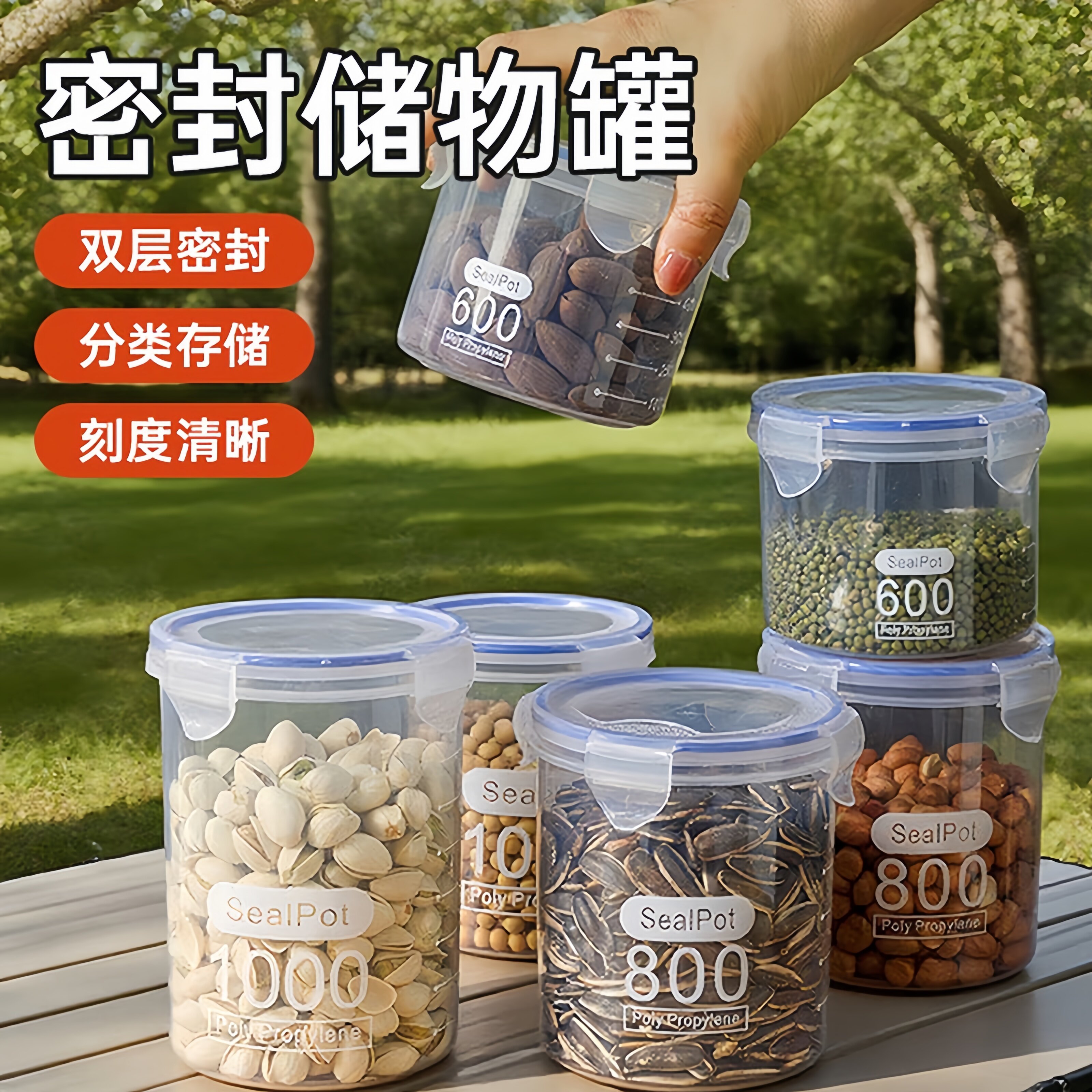 透明塑料密封罐防潮保鲜收纳整洁