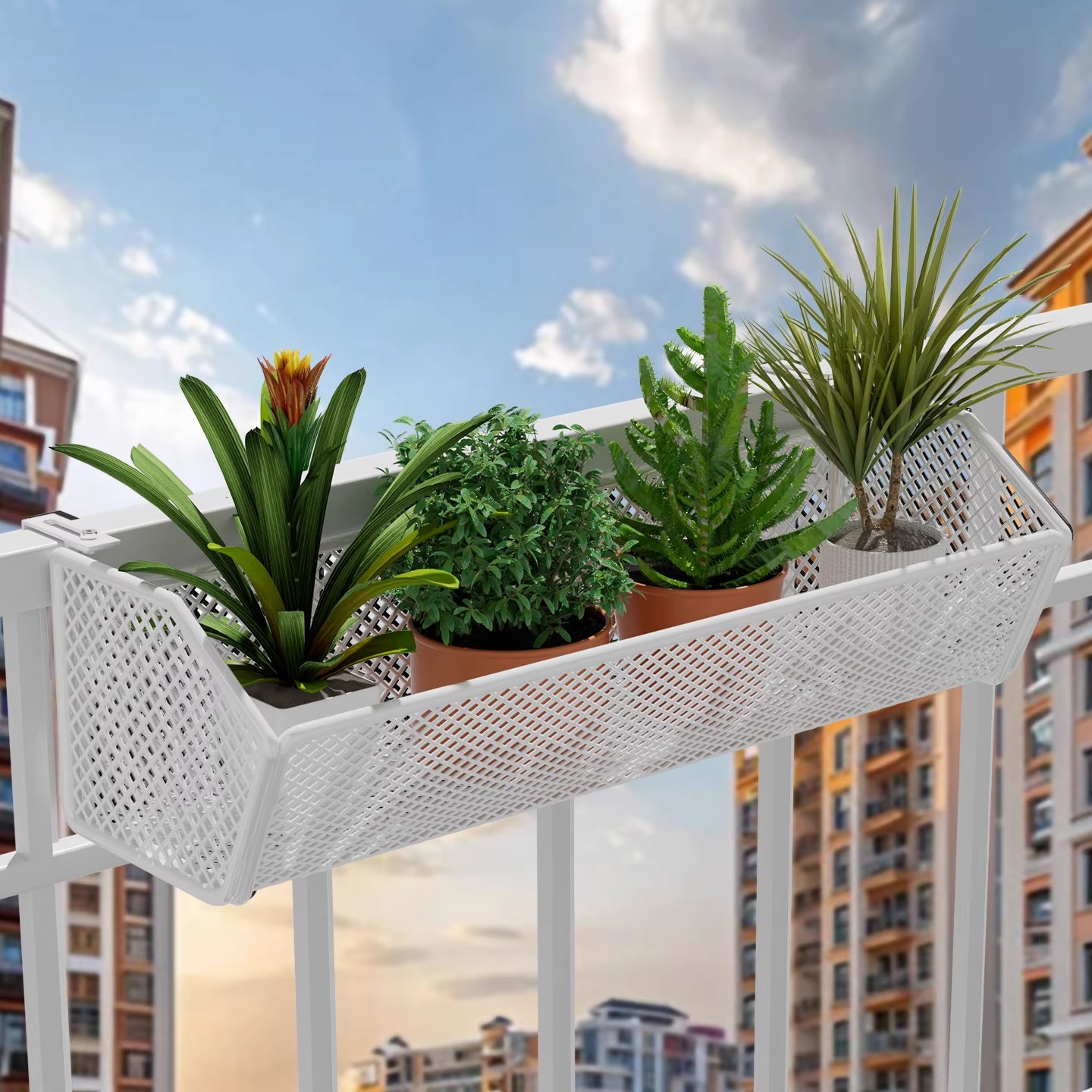 阳台置物架铁艺栏杆挂架挂篮窗台多肉花盆架窗沿悬挂式铁艺花架子