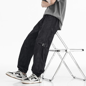 高街脏脏裤 卫裤 子港风拖地长裤 宽松休直筒宽松美式 新款 春夏裤