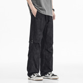 高街脏脏裤 卫裤 子港风拖地长裤 宽松休直筒宽松美式 新款 春夏裤