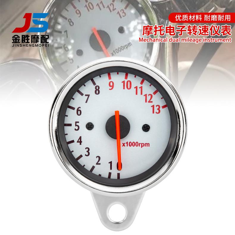 新款摩托车电子转速表改装电感摩托车仪表指针式数字显示复古仪表