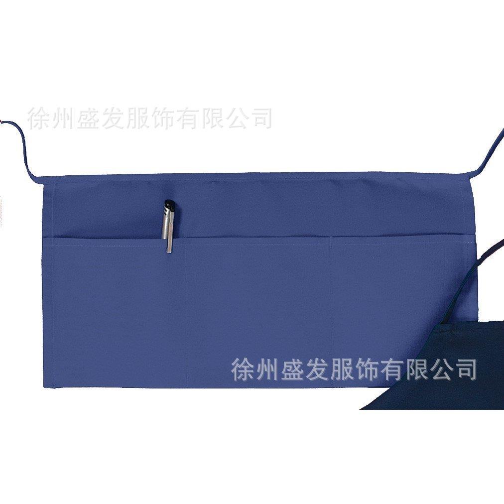 服务员酒吧围裙酒店餐厅厨房厨师黑色围裙服务员短款半身围腰防污
