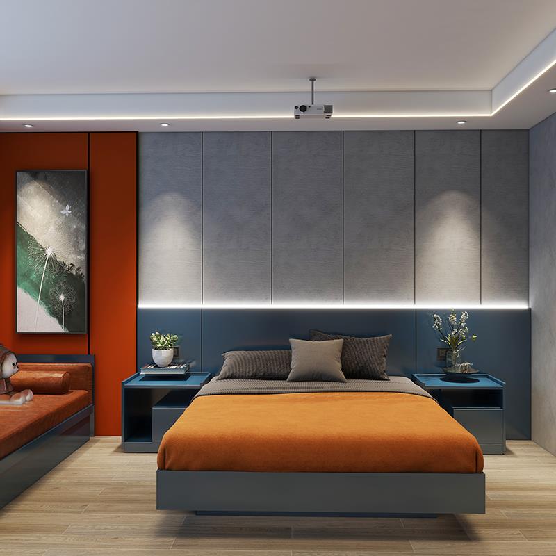 8V宾馆家具床标间全套定 制酒店家具床板式公寓家具民宿衣柜