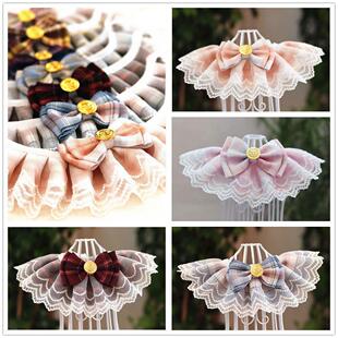 宠物口水巾JK格子围嘴狗狗围脖猫咪围领英短蓝白布偶比熊博美法斗