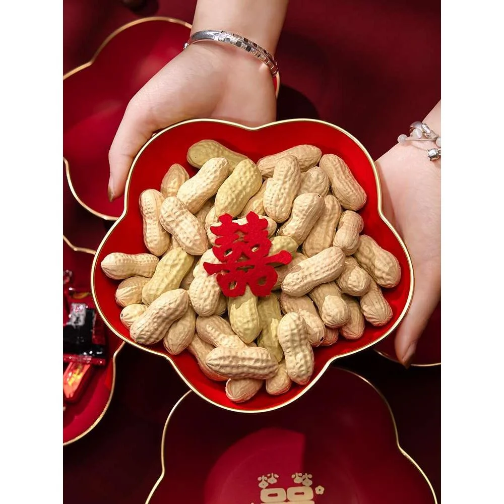 果盘结婚客厅红色喜糖盘订婚摆喜字件婚礼水果盘子婚庆用品新品