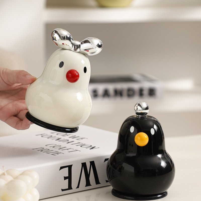 可爱雪人牙签盒家用客厅创意牙签筒高颜值卡通棉签罐牙线收纳盒,餐饮具,牙签筒,淘宝优惠券,粉丝福利购,淘宝优惠卷