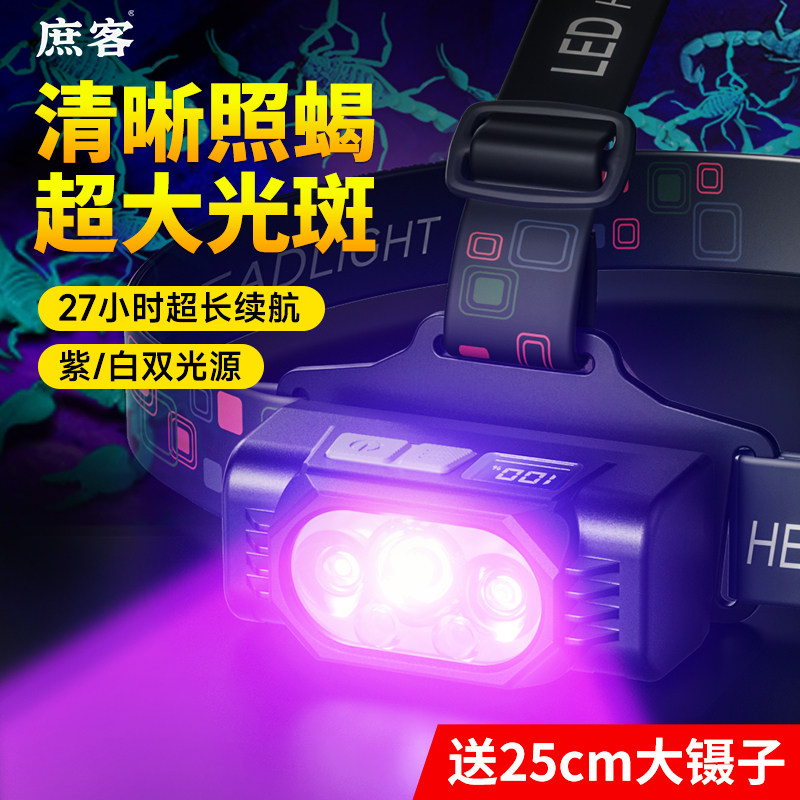 蝎子专用灯2025新款强光款照蝎子紫光头灯超亮头戴式