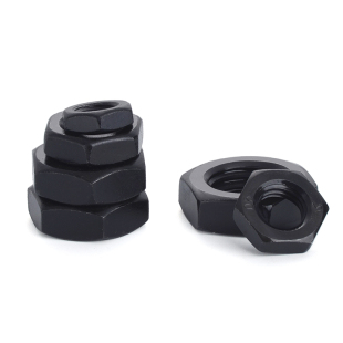 M56 M8M10M12 8.8级六角薄螺母GB6172 发黑8级细牙扁螺母GB6173