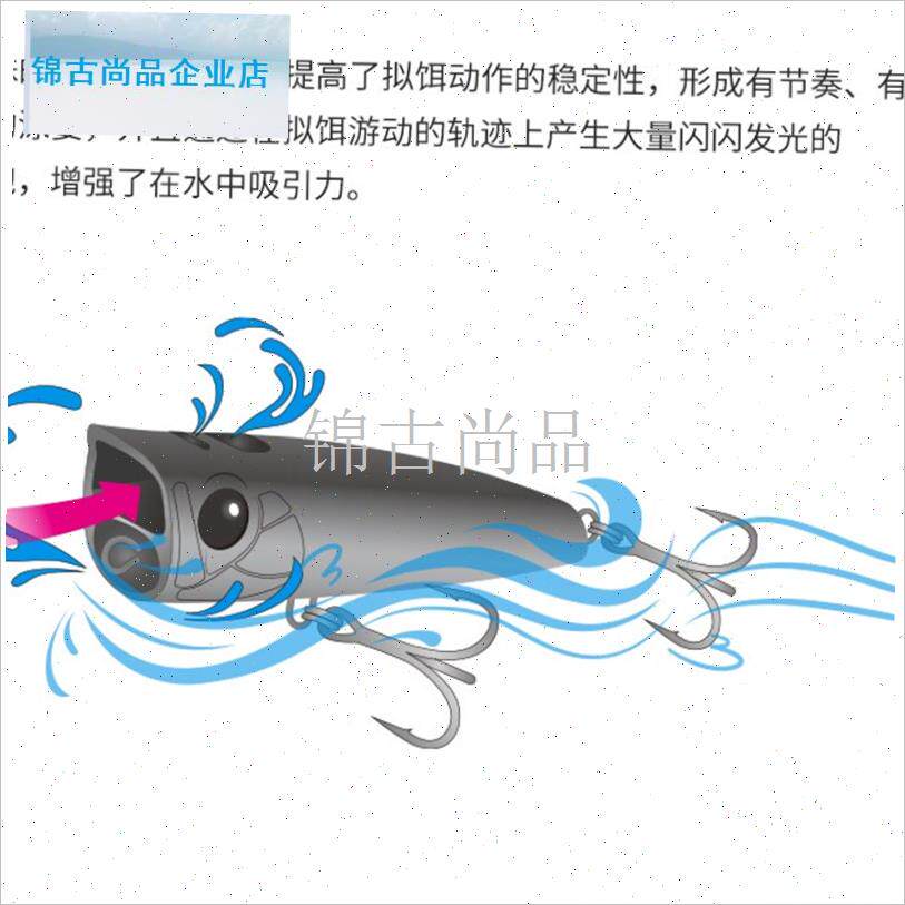 之屋 DbW126水面系喷水波爬90mm/23g海钓路亚饵90F黄鲣海鲈假饵.