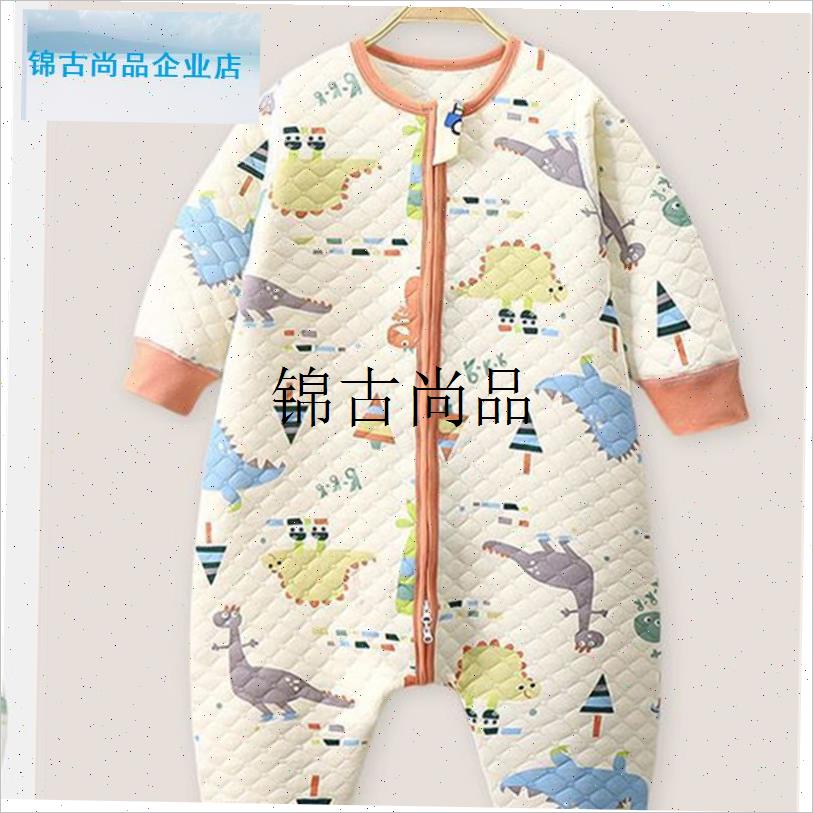 儿童睡袋秋冬保暖连体睡衣防踢被子家居K服宝宝男女童分腿加厚保,