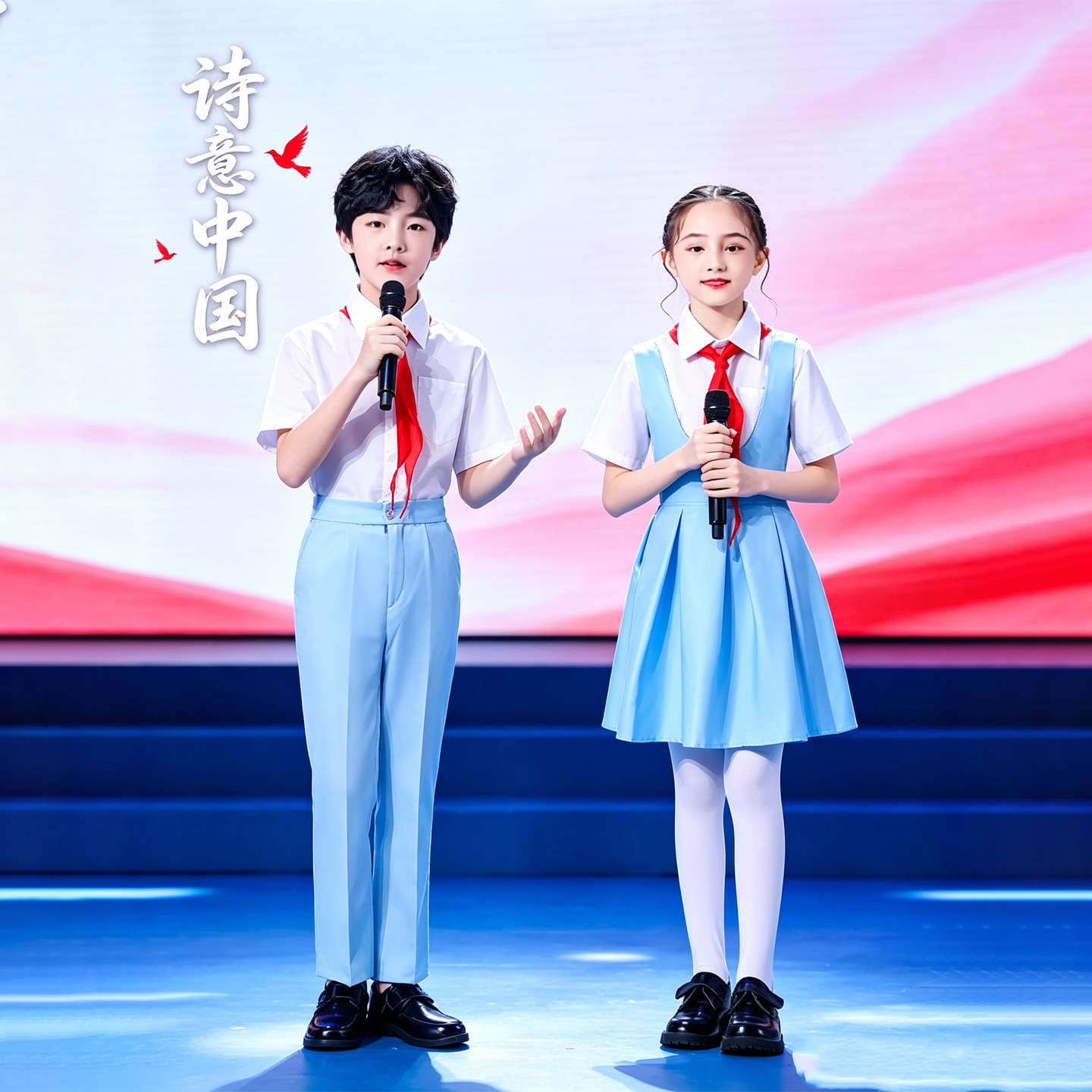 国庆儿童合唱朗诵演讲演出服礼服