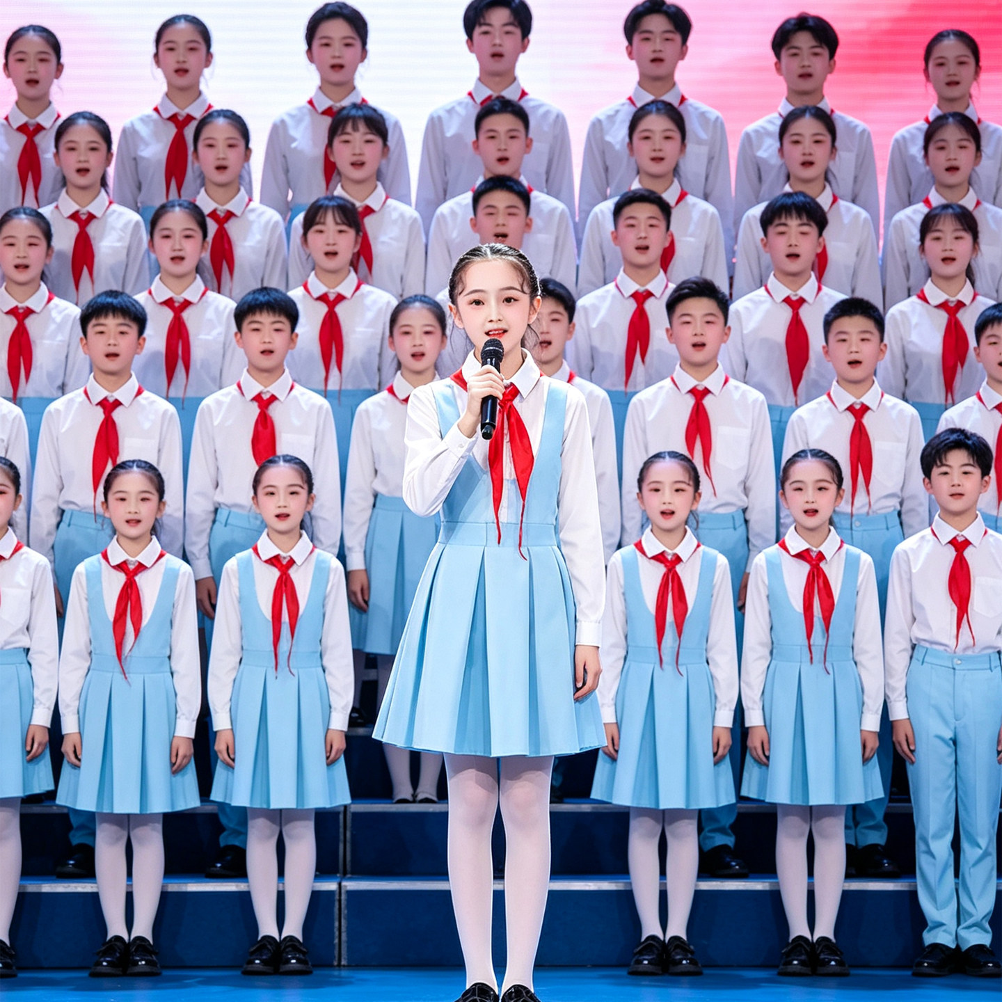 国庆儿童合唱朗诵演讲演出服礼服