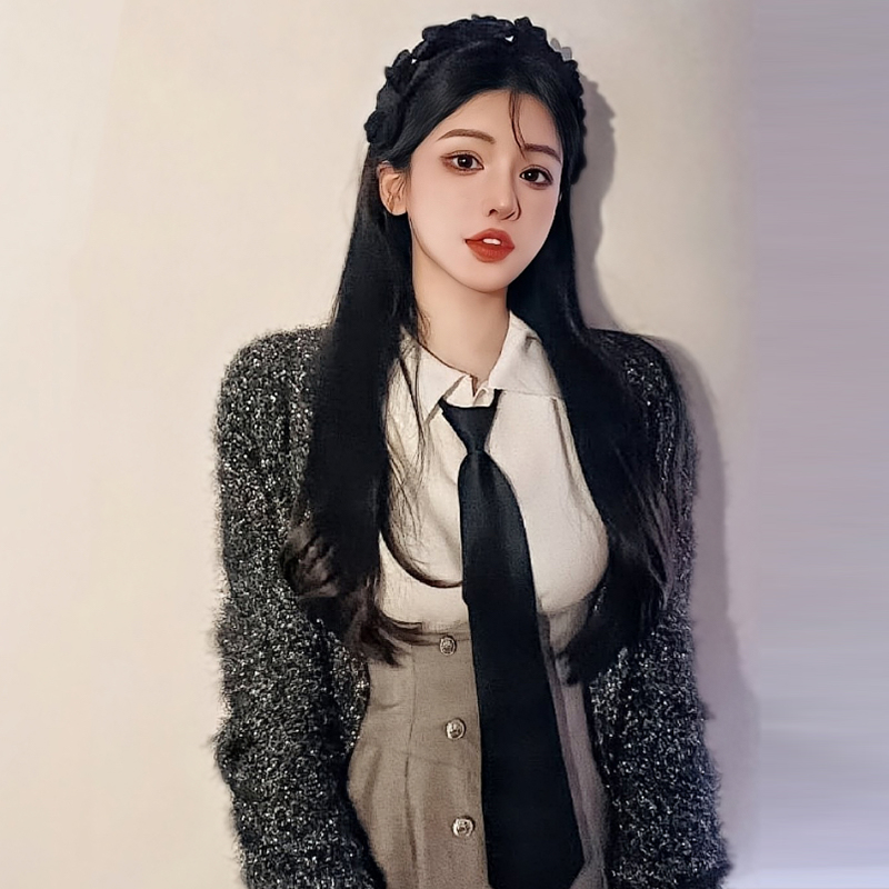 可拆卸蝴蝶结发箍假发女半头套长直发水波纹自然无痕长卷发全头套