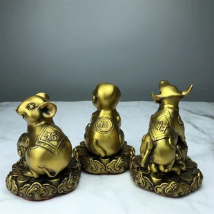 纯铜十二生肖摆件鼠牛虎兔龙蛇马羊猴鸡狗猪家居招财镇宅中式 书房
