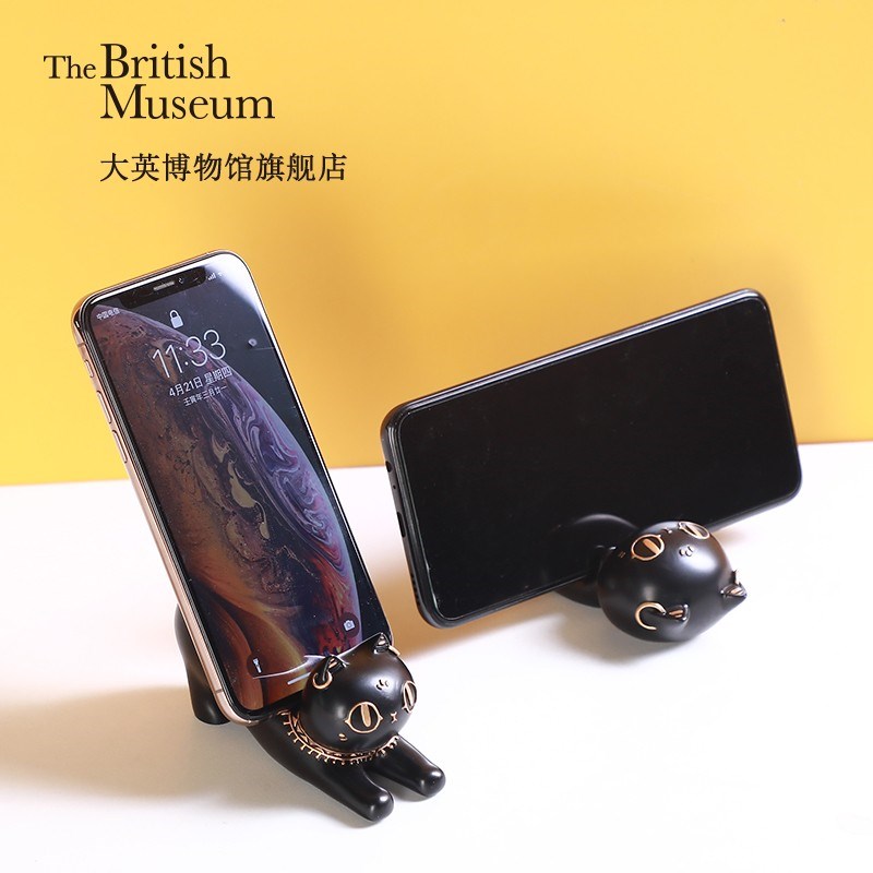 大英博物馆安德森猫可爱手机桌面支架卡通趴趴猫咪母亲节文创礼物