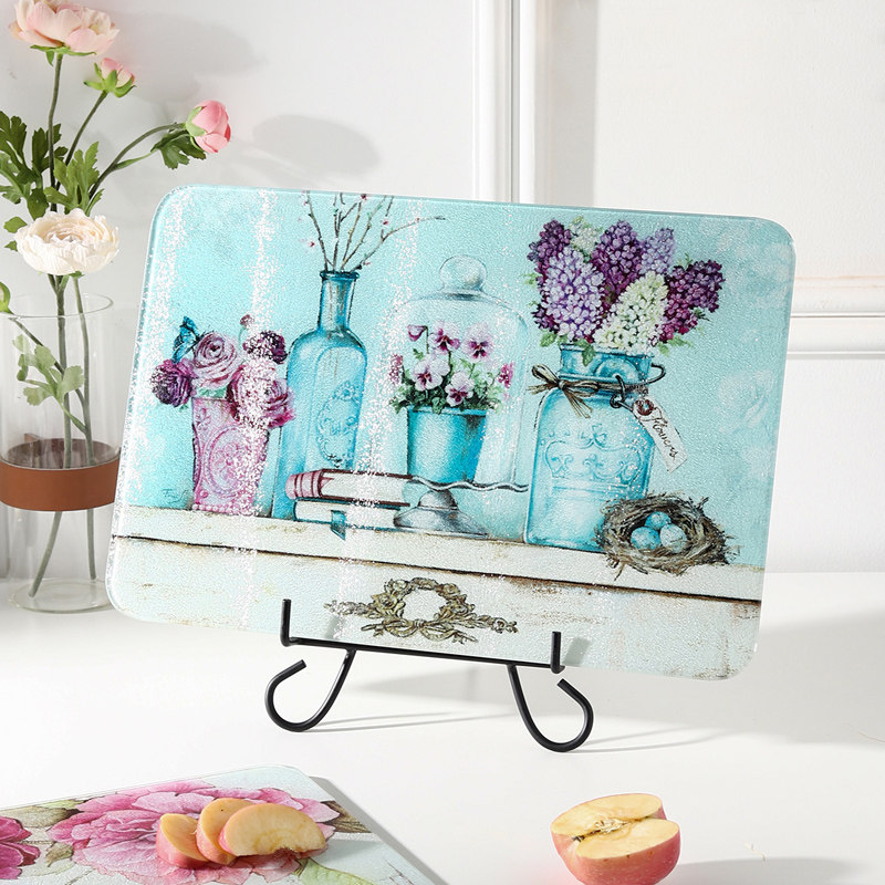 爱屋格林厨房菜板案板砧板家用多功能钢化玻璃切菜水果板大号面板