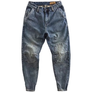 工作裤男纯棉加绒耐磨宽松电焊防烫牛仔裤劳保工作服加厚工装裤子