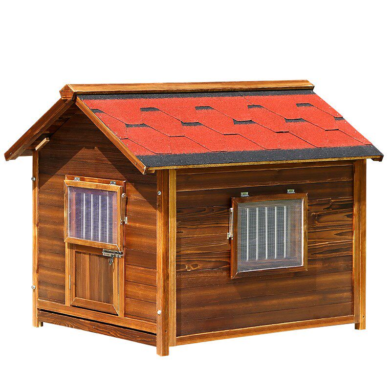 室外狗屋防雨防腐实木质狗窝户外防水狗房子狗笼犬舍四季通用别墅