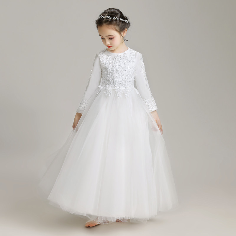 2021洋气新款公主裙女童蓬蓬纱长袖花童晚礼服婚纱钢琴走秀演出服,童装/婴儿装/亲子装,儿童礼服,淘宝优惠券,粉丝福利购,淘宝优惠卷
