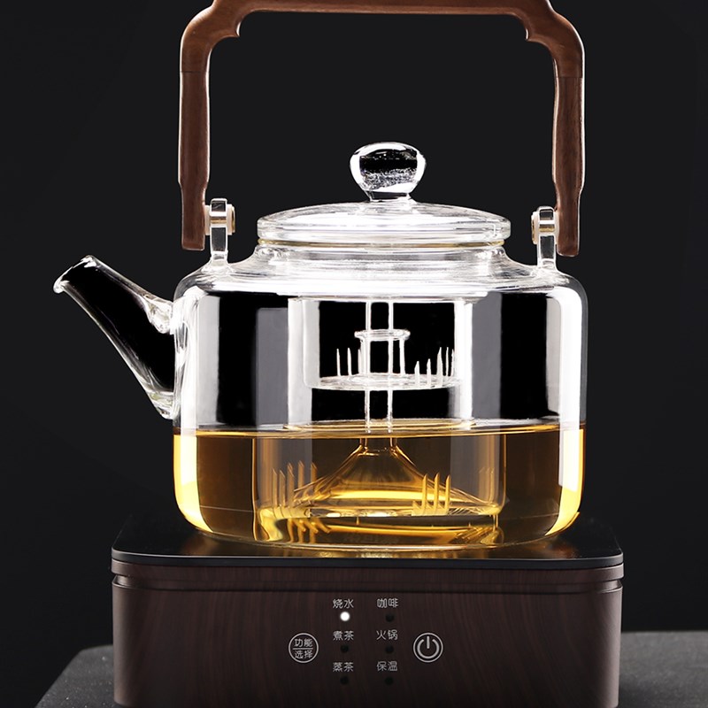 茶壶煮茶壶玻璃泡茶家用大容量煮茶器煮茶炉电陶炉烧水壶提梁套装