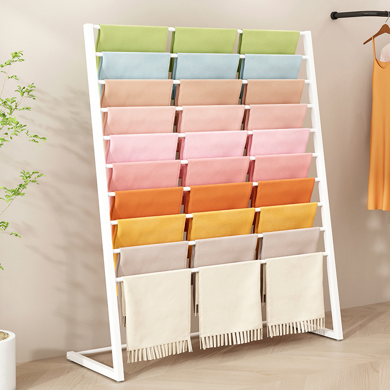 丝巾围巾架子落地展示架多功能裤子收纳架布料床单凉被布帘陈列架
