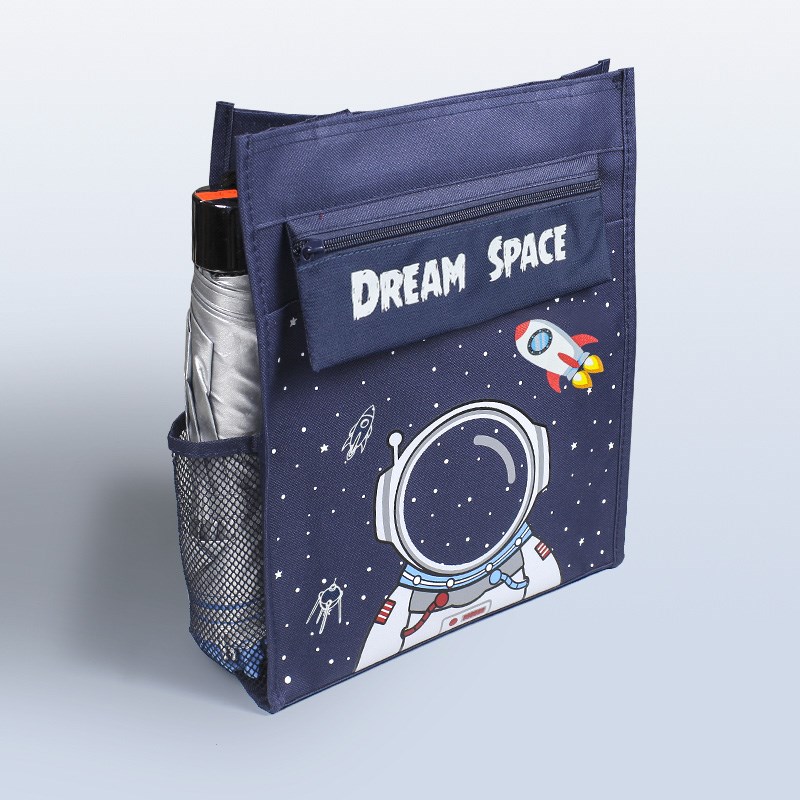 补习袋手提袋拎书袋小学生用宇航员文件袋帆布美术袋补习班作业文