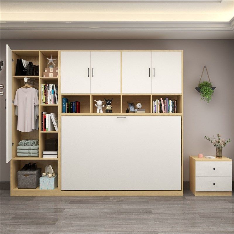 多功能侧翻隐形床衣柜壁床小户型折叠床书柜一体墨菲床隐藏床,住宅家具,板式床,淘宝优惠券,粉丝福利购,淘宝优惠卷