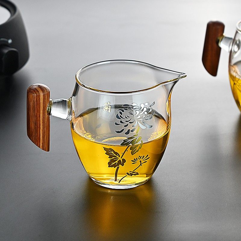 木把玻璃公道杯加厚耐热茶漏茶滤套装日式茶海过滤分茶器茶具配件,餐饮具,公道杯,淘宝优惠券,粉丝福利购,淘宝优惠卷