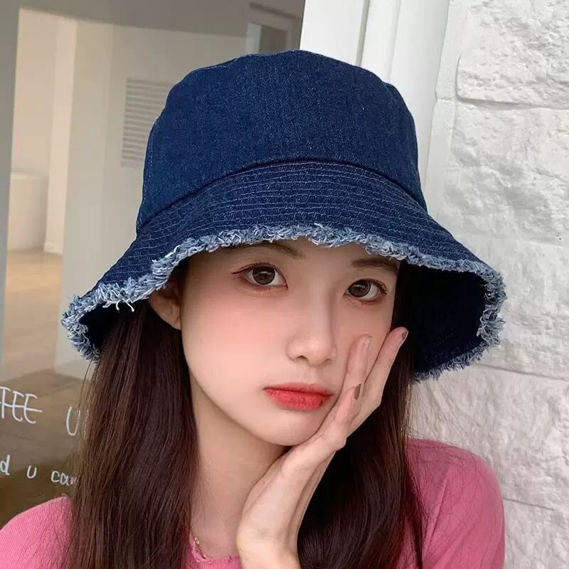 盆帽牛仔渔夫帽女韩版遮阳防晒小