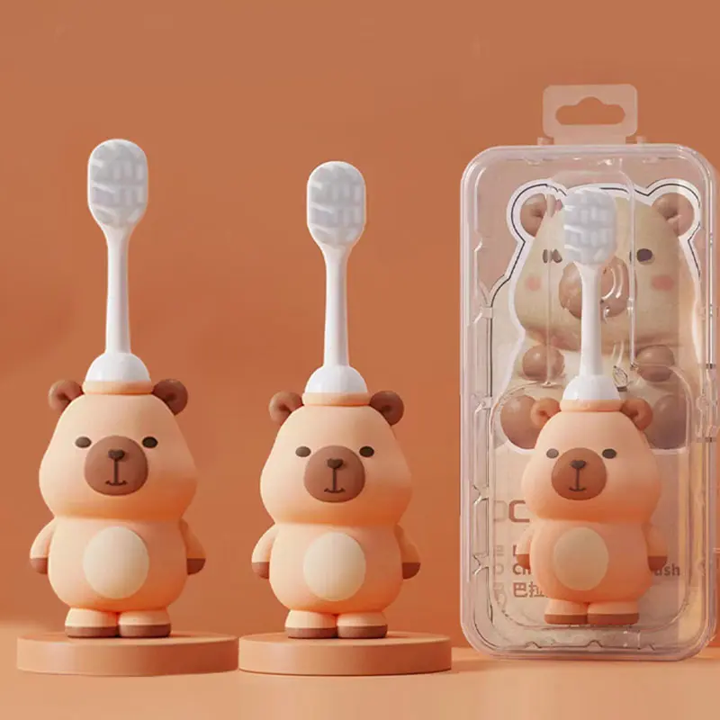 卡皮吧啦公仔软毛牙刷儿童豚鼠牙具小学生2-12岁卡比巴拉牙齿清洁