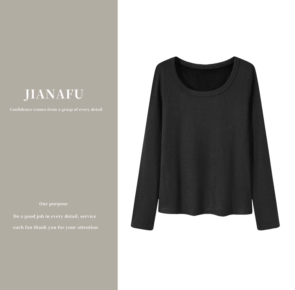 迦纳芙/JIANAFU U领打底衫保暖内搭T冬25新品
