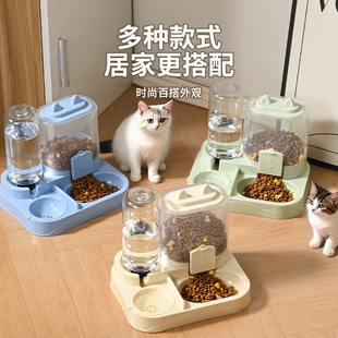 新品猫咪自动喂食器喂水碗水粮一体猫碗饮水机二合一宠物喂食盆