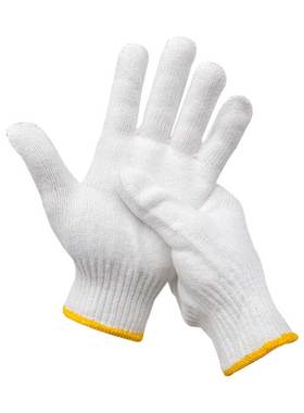 汉盾 HD-600GP涤棉10针漂白600g涤棉纱线手套（蓝色锁边12付/打）