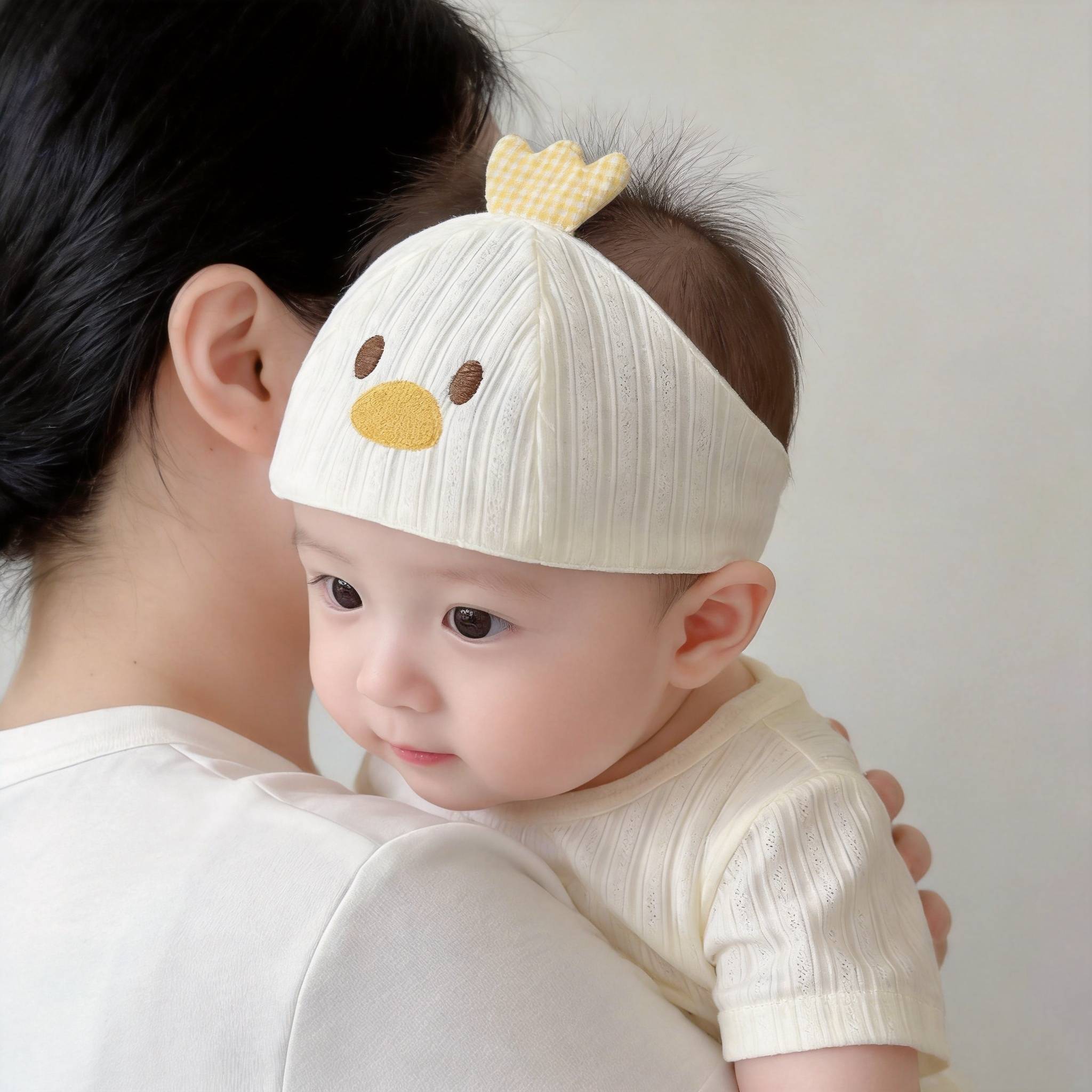 婴幼儿夏季囟门帽子纯棉无骨初生宝宝护头胎帽新生儿空顶薄款凉帽