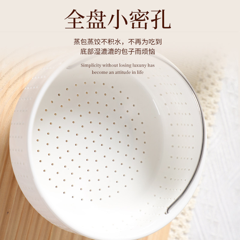 深口碗电饭煲蒸碗隔水蒸米碗陶瓷单人用碗加厚带手提带底座沥水盘