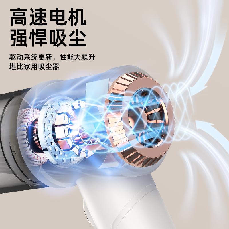 新款直销无线充电吸尘器便携式手持家用车载用强劲吸力大功率吸尘