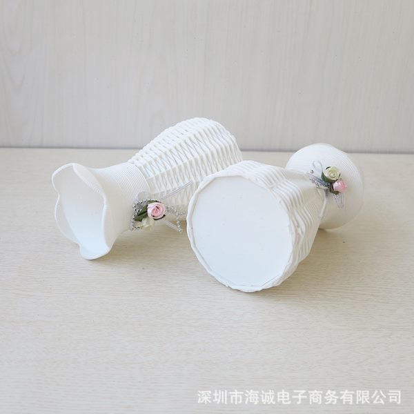 的仿简约现代花家居装饰品 乾燥花瓶插塑料藤扭扭棒假花仿真花瓶