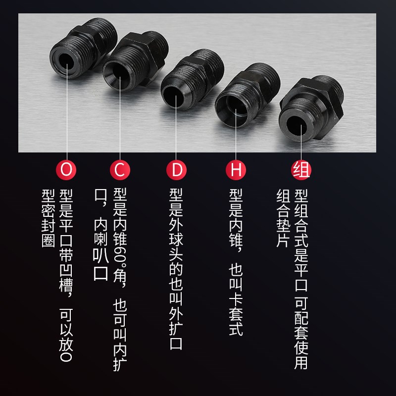 液压油缸接头G螺纹英制转公制A型直通G3分4分6分油钢转换直通接头