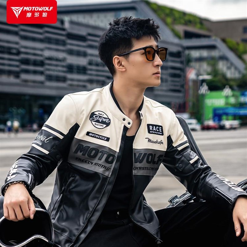摩多狼秋冬季保暖防水夹克骑士装备赛车摩托车防风骑行服防摔皮衣