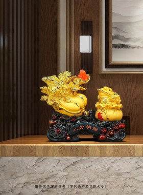 金蟾招财白菜摆件聚宝盆客厅办公室前台装饰品店铺乔迁开业礼物