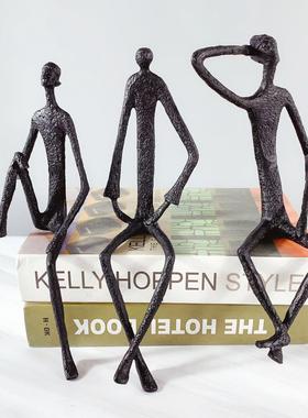 北欧抽象人物雕塑坐姿人摆件样板房售楼部客厅玄关创意家居工艺品