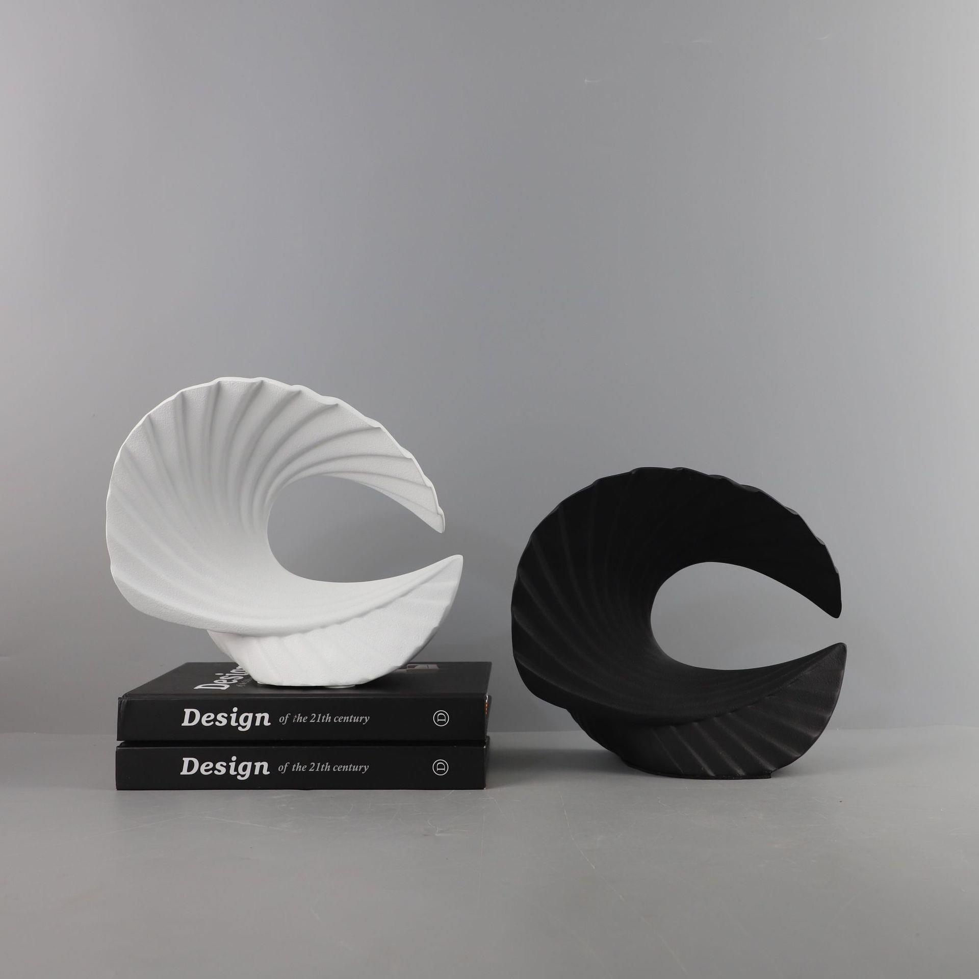 北欧海浪扇子工艺品树脂摆设客厅电视柜样板房展示柜摆件饰品手工