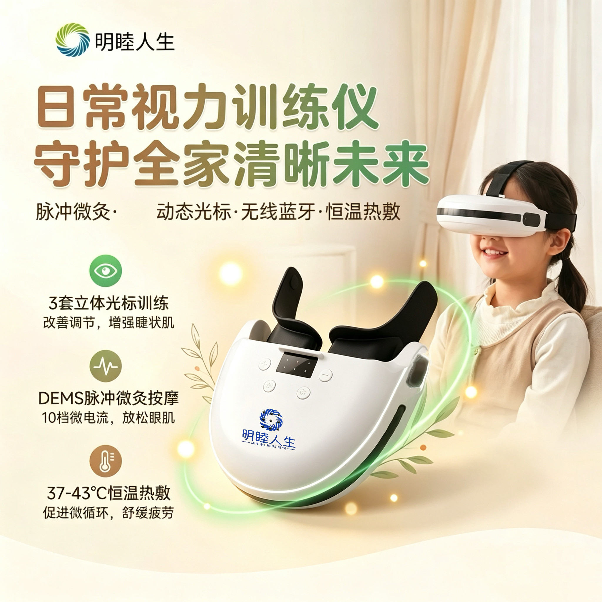 升级智能睫状肌调节近视护眼明目仪眼部脉冲热敷视力训练保护眼睛