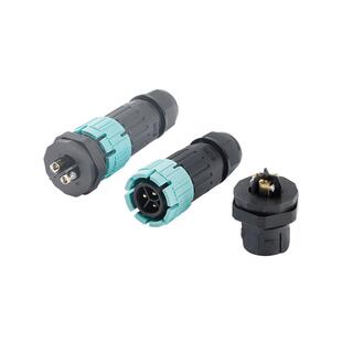3芯 IP68电线防水连接器户外防雨地埋防水接线器 M19面板式