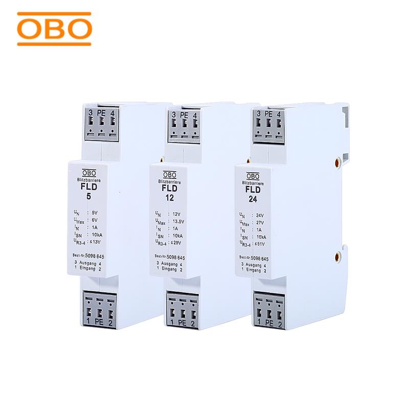 德国OBO控制4-20ma信号模拟量防雷RS485隔离两线浪涌保护器FLD24V