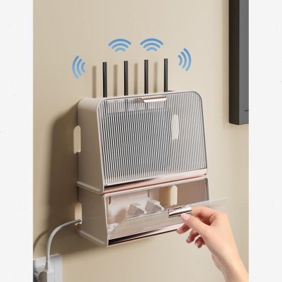 神器无线置收纳盒插座电线整理放wifi路由器电视机顶盒置物架光猫